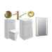 Pilton Bathroom Furniture Pack with Brushed Brass Taps and Free Illuminated Mirror